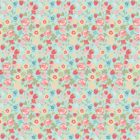 Poppie Cotton, Poppie Cotton Fabric, Rosy Cheeks by Poppy Cotton, Poppie Cotton Australia, Hello Blue - RC25241