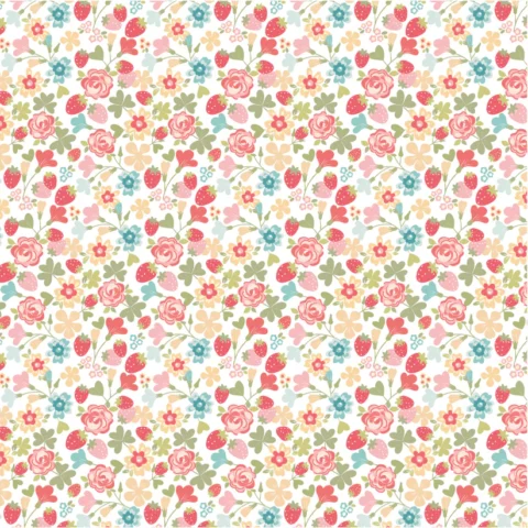 Poppie Cotton, Poppie Cotton Fabric, Rosy Cheeks by Poppy Cotton, Poppie Cotton Australia, Hello White - RC25240