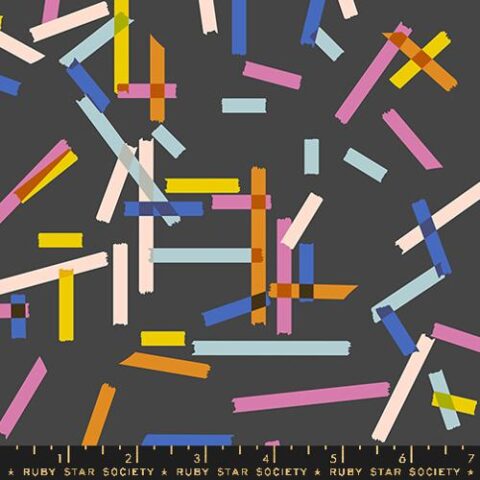Ruby Star Society, RSS, Ruby Star Society Fabric, RSS Fabric, Ruby Star Society Australia, Ruby Star Society Salutations, Salutations by Ruby Star Society, RS1090 15 - Washi, Soft Black