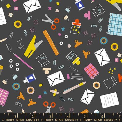 Ruby Star Society, RSS, Ruby Star Society Fabric, RSS Fabric, Ruby Star Society Australia, Ruby Star Society Salutations, Salutations by Ruby Star Society, RS1091 16 - Tools, Soft Black