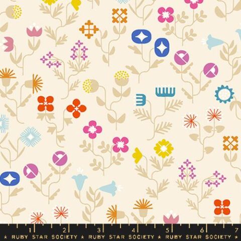 Ruby Star Society, RSS, Ruby Star Society Fabric, RSS Fabric, Ruby Star Society Australia, Ruby Star Society Salutations, Salutations by Ruby Star Society, RS1092 11 - Forget Me Not Florals Natural