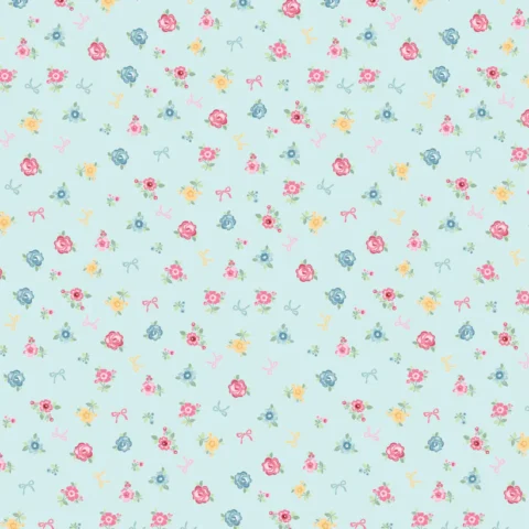 Poppie Cotton, Poppie Cotton Fabric, Rosy Cheeks by Poppy Cotton, Poppie Cotton Australia, Welcome Blue - RC25250