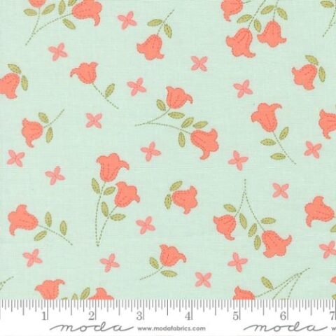 Sunbonnet, Sunbonnet fabric, Sunbonnet by My Sew Quilty Life, Sunbonnet by Moda, Moda Fabrics, My Sew Quilty Life, 31761 19 - Embroidered Blooms - Pale Blue