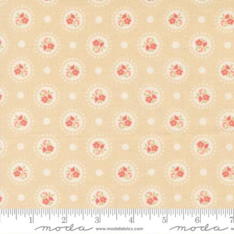 Sunbonnet, Sunbonnet fabric, Sunbonnet by My Sew Quilty Life, Sunbonnet by Moda, Moda Fabrics, My Sew Quilty Life, 31762 12 - Flower Dots - Almond