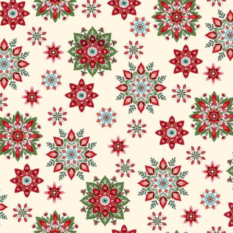 3452 44 Scandinavian Holiday Digital Snowflake Toss Cream