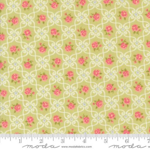 Brenda Riddle Designs, Moda Fabrics, Memory Lane by Brenda Riddle, 18782 17 - Small Floral - Leaf