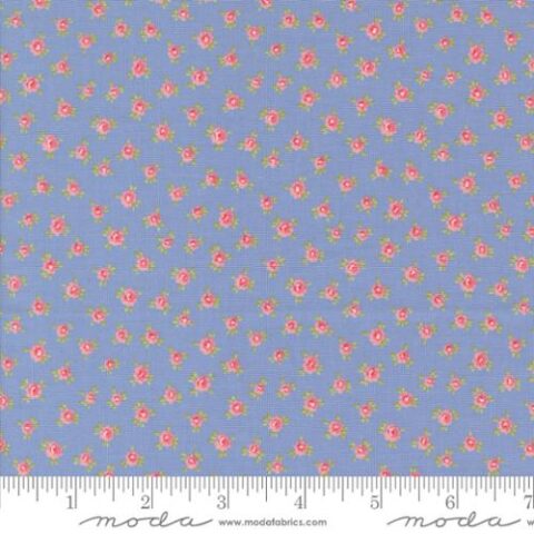 Brenda Riddle Designs, Moda Fabrics, Memory Lane by Brenda Riddle, 18783 15 - Little Posies - Blue