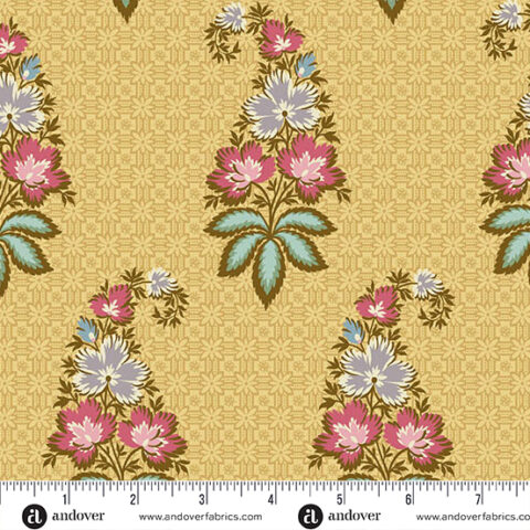 Max and Louise, Max & Louise, Andover Fabrics, Holbrook, Holbrook fabric, Holbrook by Max and Louise, patchwork geelong, geelong quilting, reproduction fabrics, A-1537-Y Michelle Yellow