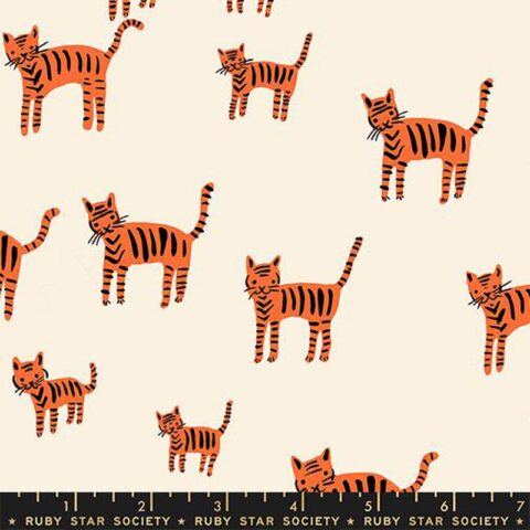 Ruby Star Society, RSS, Ruby Star Society Catnap, Cat fabric, Catnap by Ruby Star Society, Moda Fabrics, RS4132 12 Orange