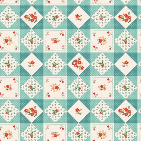 Poppie Cotton, Farmhouse Fancy by Poppie Cotton, Poppie Cotton Fabric, FH25963 - Farm Quilts Teal