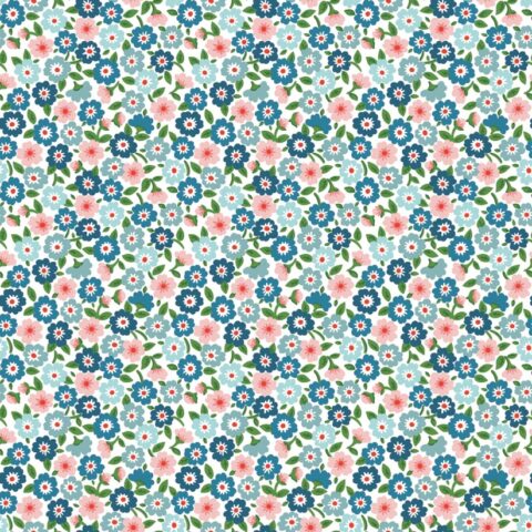 Poppie Cotton, Poppie Cotton Fabric, Flower Market, Flower Market by Poppie Cotton, Poppie Cotton Flower Market, Elea Lutz, Forget Me Nots - FM25410