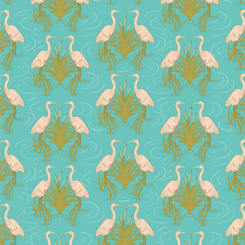 AGF, Art Gallery Fabrics, Stillwater Fabric, Stillwater by Art Gallery Fabrics, Katie O’Shea Fabric, STW-36608-Egret Dance Daybreak