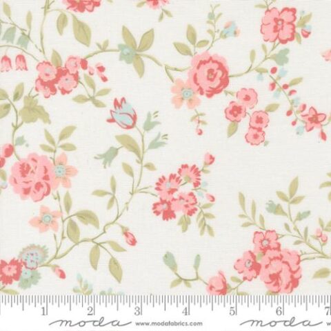 Brenda Riddle Designs, Moda Fabrics, Abide by Brenda Riddle, 18790 11 - Main Floral Linen White