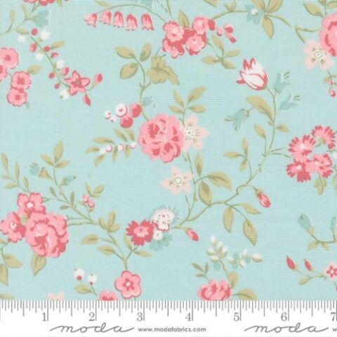 Brenda Riddle Designs, Moda Fabrics, Abide by Brenda Riddle, 18790 14 - Main Floral Light Blue