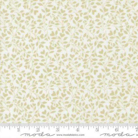 Brenda Riddle Designs, Moda Fabrics, Abide by Brenda Riddle, 18794 25 - Hearts & Leaves Linen White Green