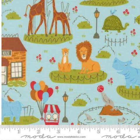 Animal Park Fun, Animal Park fun by Stacey Iest Hsu, Moda Fabrics, Animal Park Fun by Moda Fabrics, 20960 14 - Water