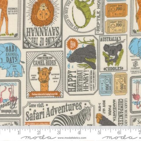 Animal Park Fun, Animal Park fun by Stacey Iest Hsu, Moda Fabrics, Animal Park Fun by Moda Fabrics, 20965 11 - Dove