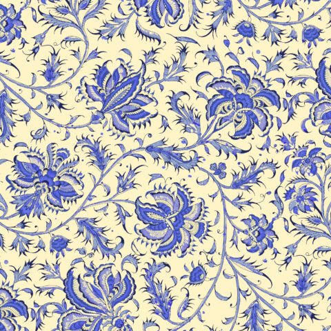 Petra Prins, Petra Prins Fabric, Petra Prins Collection, Devonstone Collections, PP1020.CHINABLUE - China Blue