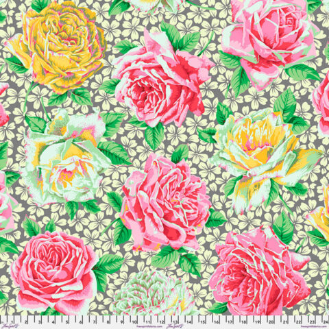 Kaffe Fassett, Kaffe Fassett Collective 2026 Collection, PWPJ077.GREY Rose Bloom