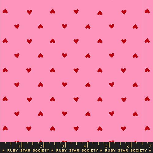 RS0091 27 - Hearts - Flamingo Ruby Star Society, Moda, RSS, Ruby Star Society Fabrics, RSS Fabrics, Trinketry, Trinketry by Ruby Star Society, RS0091 27 - Hearts - Flamingo