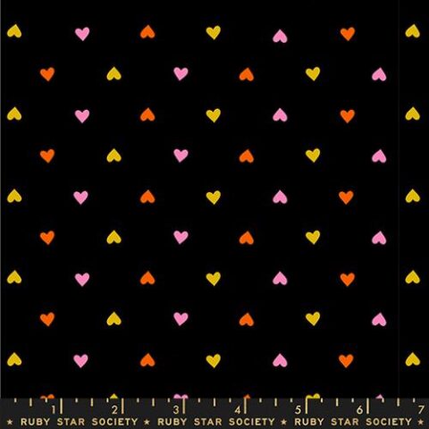 Ruby Star Society, Moda, RSS, Ruby Star Society Fabrics, RSS Fabrics, Trinketry, Trinketry by Ruby Star Society, RS0091 36 - Hearts - Black