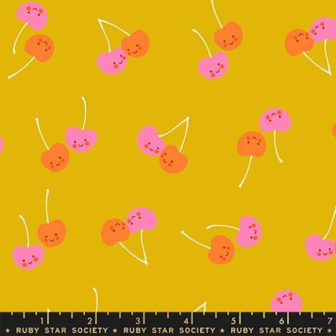 Ruby Star Society, Moda, RSS, Ruby Star Society Fabrics, RSS Fabrics, Trinketry, Trinketry by Ruby Star Society, RS0112 12 - Cherry Friends - Goldenrod