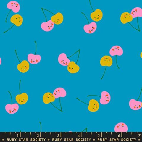 Ruby Star Society, Moda, RSS, Ruby Star Society Fabrics, RSS Fabrics, Trinketry, Trinketry by Ruby Star Society, RS0112 14 - Cherry Friends - Bright Blue