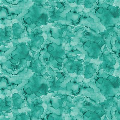 Lily Pond, Lily Pond fabric, Clothworks, Sue Zipkin, Y4628 101 Watercolor Wash - Turquoise