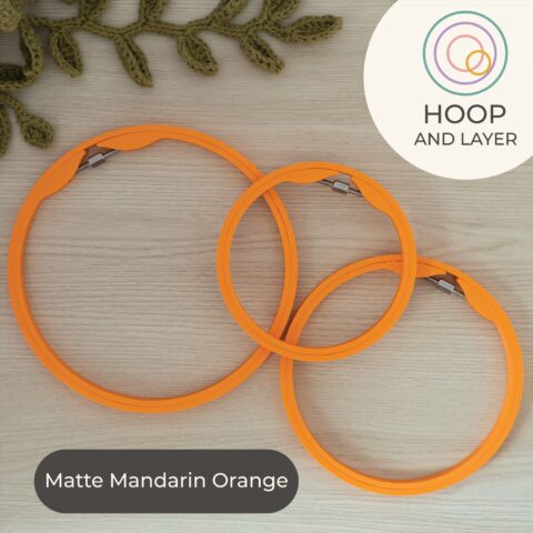 Hoop and Layer, Hoop & Layer Embroidery Frames, Embroidery Frames, seamless round embroidery frames, Round Hoop - Matte Mandarin Orange