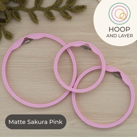 Hoop and Layer, Hoop & Layer Embroidery Frames, Embroidery Frames, seamless round embroidery frames, Round Hoop - Matte Sakura Pink