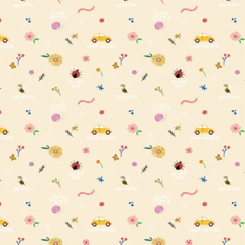 Poppie Cotton, Poppie Cotton Fabric, Hey Love Bug, Love Bug Fabric, Hey Love Bug by Poppie Cotton, BG25133 - Little Joys Natural