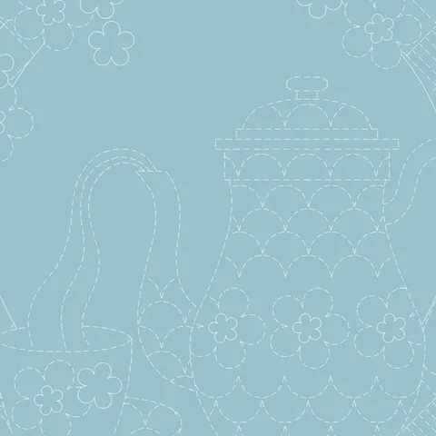 Sashiko panels, Devonstone Collection, DV4267 Teatime Sashiko Blue Lagoon