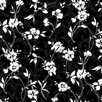 Maywood Studio, Black and white fabric, Moonlit Walk, MAS11013-J - Vine Floral Black