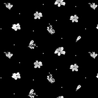 Maywood Studio, Black and white fabric, Moonlit Walk, MAS11014-J - Buds Black