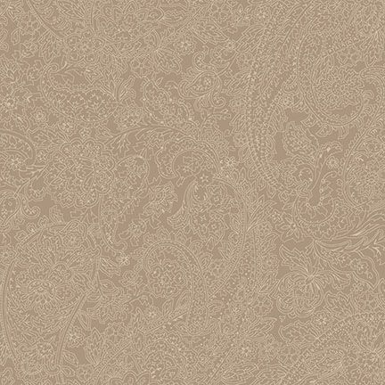 Maywood Studio, Meadow Blush, floral fabric, MAS11135-T - Paisley Lines Tan