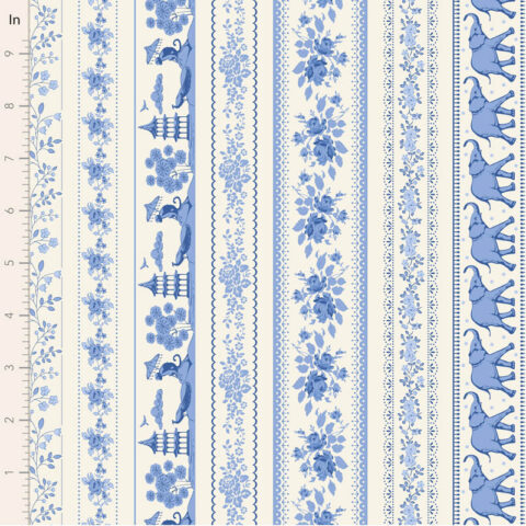 Tilda, Tilda Fabrics, Tilda Something Blue, 110170 Borders Blue