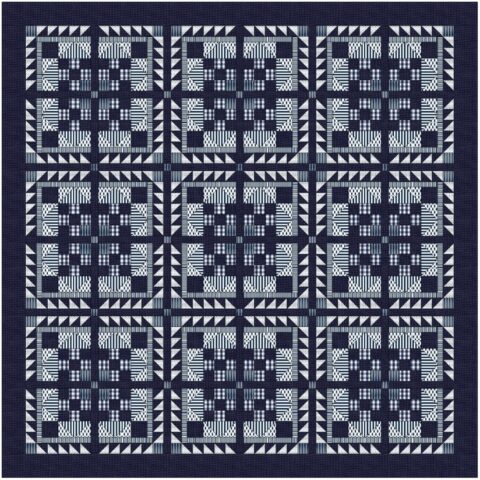Block of the Month Quilt, Zoe Clifton Designs, Devonstone Collections, Fundamentals Fabric, Fundamentally Fabulous Quilt, Fundamentally Fabulous Quilt Gambier Blue