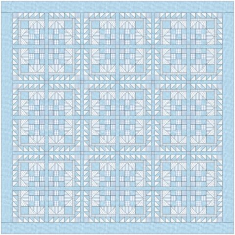 Block of the Month Quilt, Zoe Clifton Designs, Devonstone Collections, Fundamentals Fabric, Fundamentally Fabulous Quilt, Fundamentally Fabulous Partly Cloudy