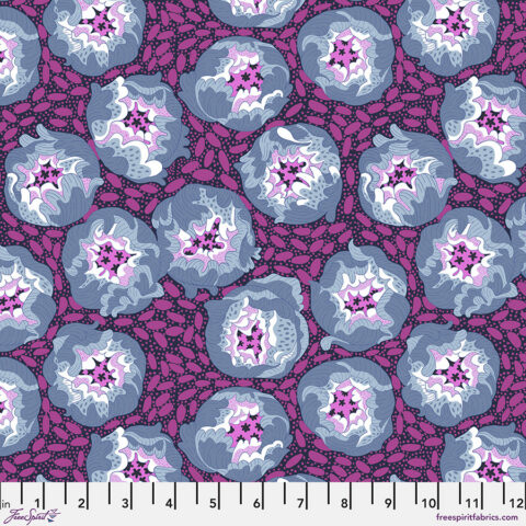 Free Spirit Fabrics, Penny Jeffries Fabric, Blotsma & Song Fabric Collection, PWPE008.BLUE - Flower Festival