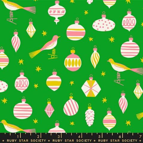 Merry Happy by Ruby Star Society, RSS, Ruby Star Society, RSS Christmas fabric, Christmas fabric, RS3098 15 - Baubles Verdant