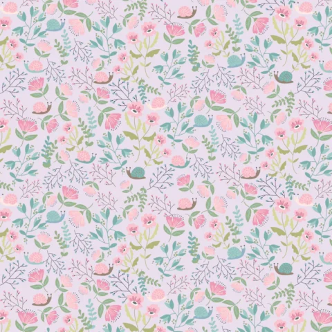Le Petit Escargo, Poppie Cotton, Poppie Cotton Fabric, Snail Fabric, SL26402 - Hiding Out Lavender