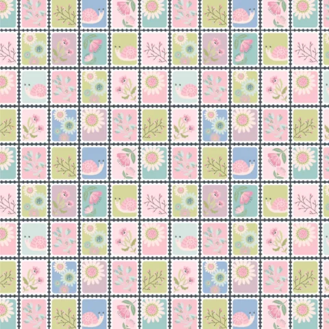 Le Petit Escargo, Poppie Cotton, Poppie Cotton Fabric, Snail Fabric, SL26418 - Snail Mail Multi