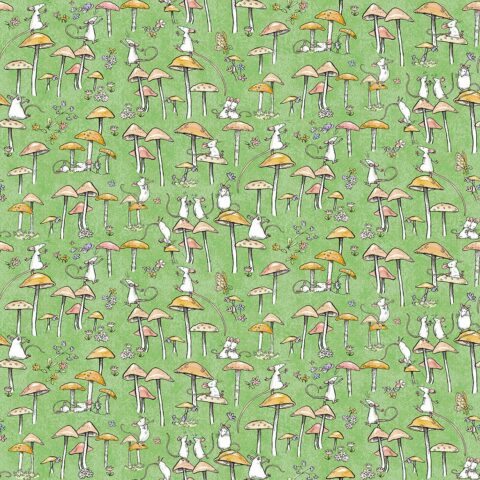 Clothworks, mice fabric, Mouseplay by Clothworks, Y4750 21 - Mushroom Dance
