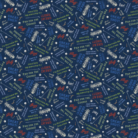 Tee Time! - Y4783-53 - Digital Words Navy Blue