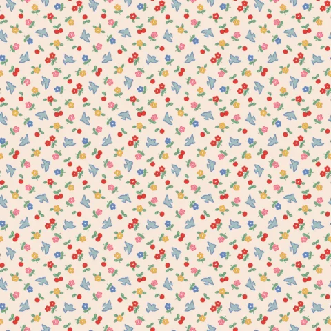 Poppie Cotton, Poppie Cotton fabric, Bluebells & Buttercups fabric, Elea Lutz, BL26874 - Cheery Bluebird Sky