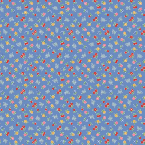 Poppie Cotton, Poppie Cotton fabric, Bluebells & Buttercups fabric, Elea Lutz, BL26875 - Cheery Bluebird Periwinkle