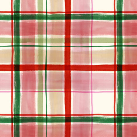 Lewis & Irene - Merry Happy Christmas by Blue Bell Gray - Christmas Tartan Red BG096