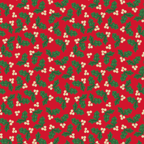 Lewis & Irene - Merry Happy Christmas by Blue Bell Gray - Holly Festive Red BG095