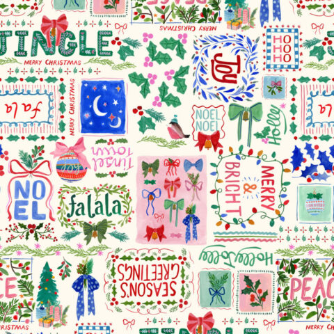 Lewis & Irene - Merry Happy Christmas by Blue Bell Gray - Winter White BG091