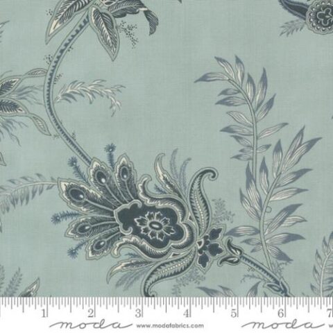 3 Sisters, 3 Sisters by Moda, Moda Fabrics, 3 Sisters Breathtaking Blues, Breathtaking Blues fabric, 44401 13 - Plume Florals Jacobean Sky